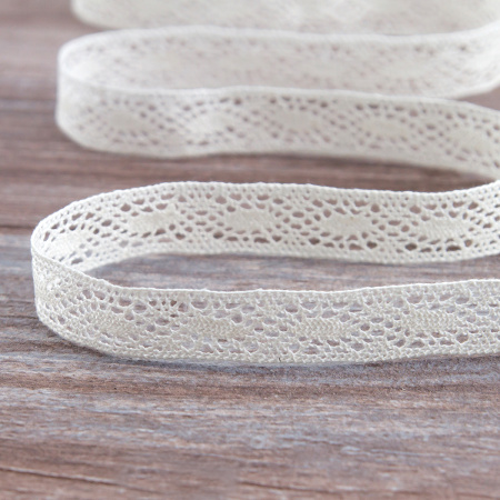 Мерсеризованное хлопковое кружево, 16 мм, шампань. Арт 2109/72