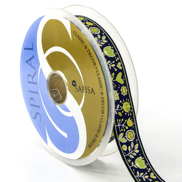 Лента жаккард SAFISA, 25 мм, 15 м, цвет 04. Арт 9218-25мм-04