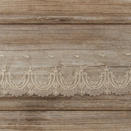 Кружево-вышивка на тюле, 50 мм. Арт 42232/F3