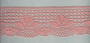 Мерсеризованное хлопковое кружево, 70 мм, цвет серо-розовый