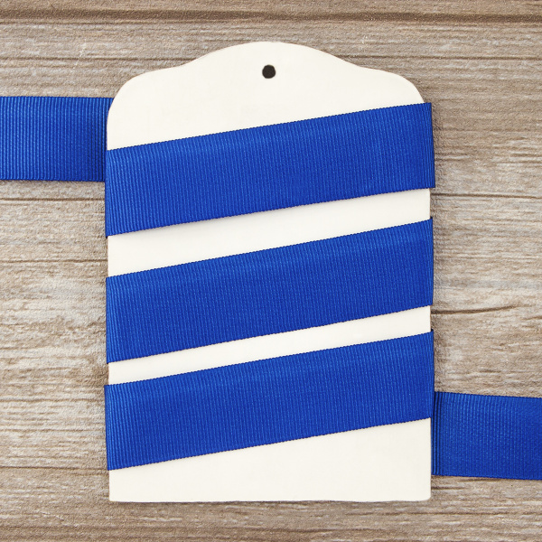 Лента репсовая SAFISA, 25 мм, 25 м, цвет 13 синий. Арт 350-25мм-13