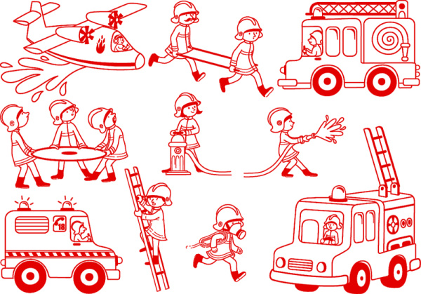 Набор детских штампиков "Пожарные". Арт 85132