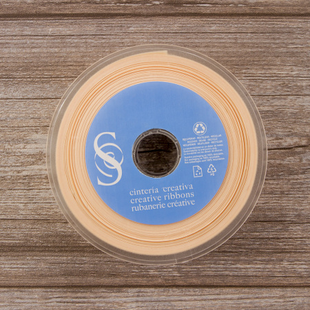 Косая бейка атласная 30 мм, 25 м, цвет 21, персиковый айвори. Арт 6260-30мм-21            