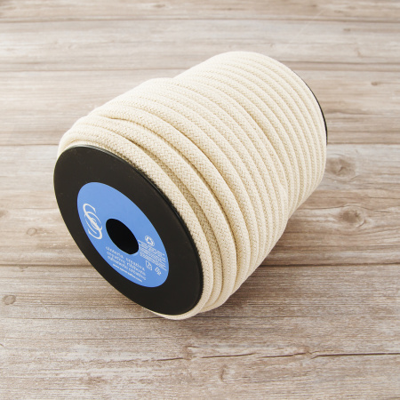 Шнур плетеный SPIRAL ( SAFISA), 8 мм, 50 м, цвет бежевый натуральный. Арт 25280-8mm-56