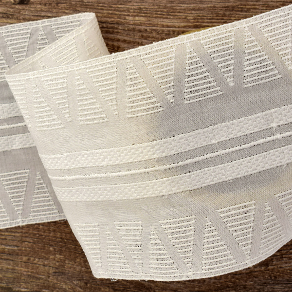 Шитье-вышивка на батисте, прошва, 110 мм, цвет белый. Арт 35568/B