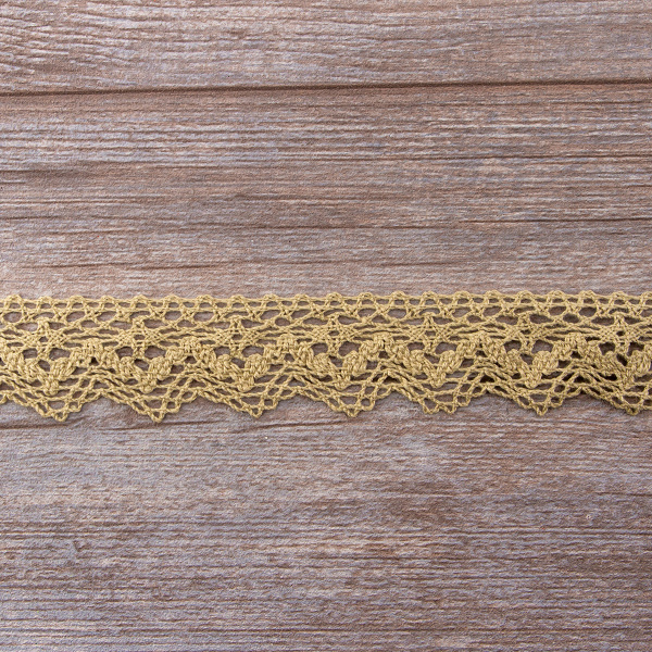 Мерсеризованное хлопковое кружево, 40 мм, цвет небеленый. Арт 3121/LA                 