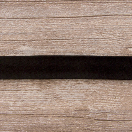 Косая бейка хлопок/полиэстер, 18 мм, 25 м, цвет 01, черный. Арт 6120-18мм-01