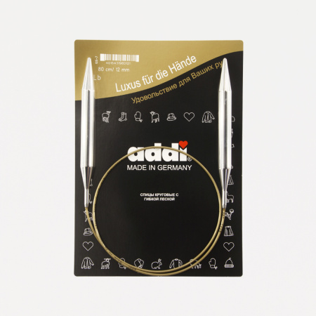 Спицы, круговые, супергладкие, addiClassic №12, 80 см. Арт 105-7/12-80