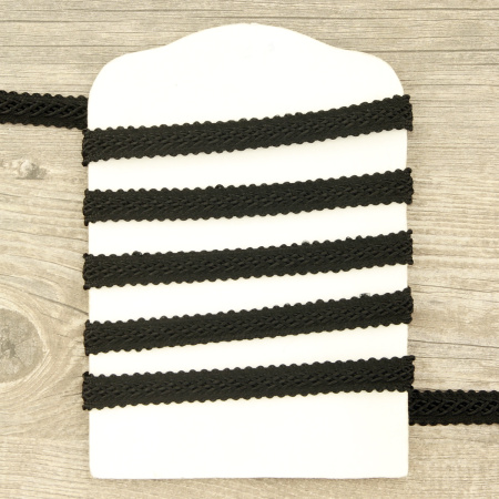 Тесьма PEGA тип интерьерная, цвет черный, 10 мм. Арт 843118300A7001          