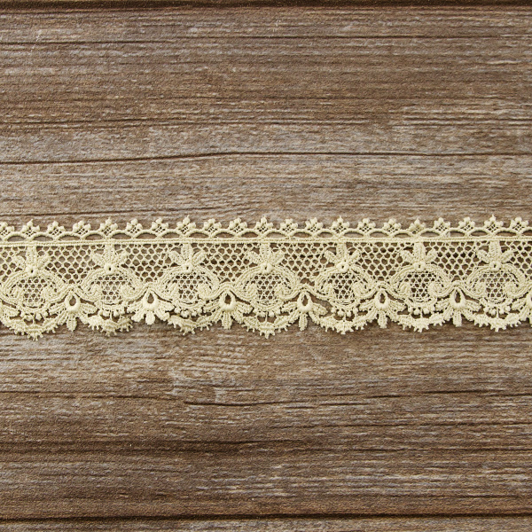 Мерсеризованное хлопковое кружево, 40 мм, цвет бежевый. Арт K055/27