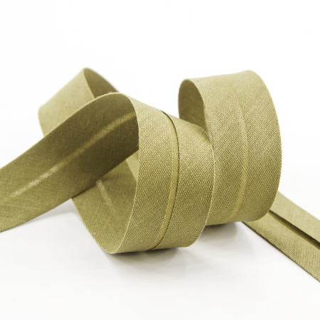 Косая бейка хлопок/полиэстер 20 мм, 25 м, цвет 67, серо-зеленый темный. Арт 6120-20мм-67            