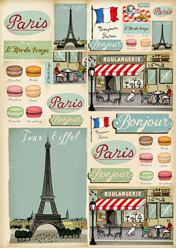 Карта для декупажа "Paris". Арт DFG405                  