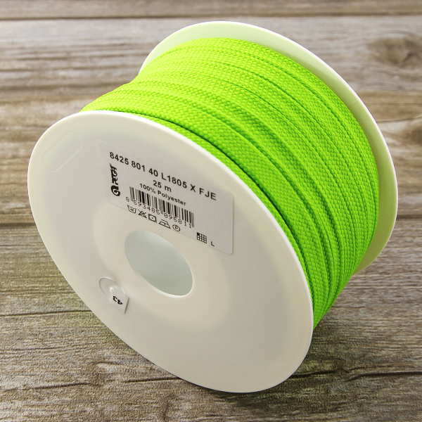 Шнур PEGA плоский, полиэстровый, цвет ярко-зеленый, 10 мм. Арт 842580140L1805