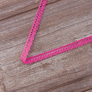 Мерсеризованное хлопковое кружево, 12 мм, цвет ярко-розовый