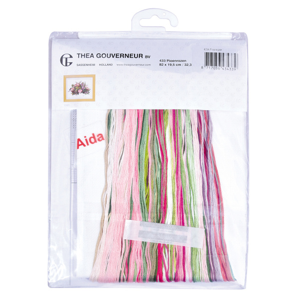 Набор для вышивания "Пионы", канва аида 18 ct . Арт 433A                    