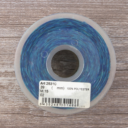 Лента репсовая SAFISA с рисунком, 39 мм, 15 м, цвет 02, голубой. Арт 25310-39мм-02