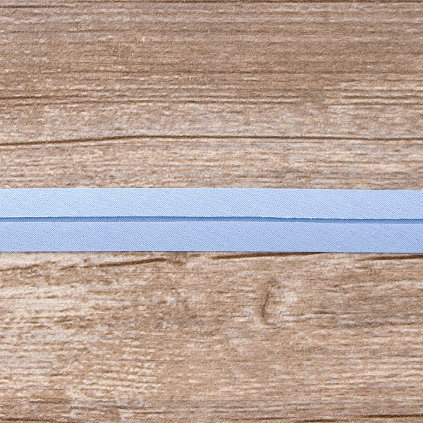 Косая бейка хлопок/полиэстер 20 мм, 25 м, цвет 65, серо-голубой. Арт 6120-20мм-65            