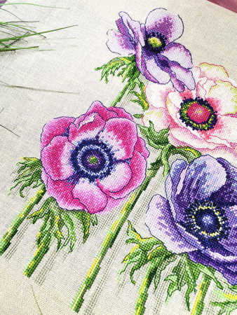 Набор для вышивания  "Цветы Анемоны". Арт 04.003.12