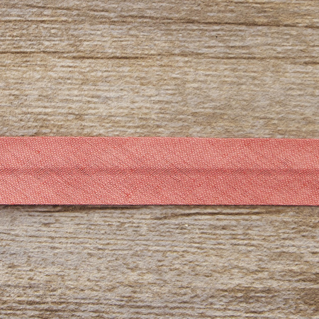Косая бейка хлопок/лён, 20 мм, 20 м, цвет 36, клубничный мусс. Арт 6602-20мм-36