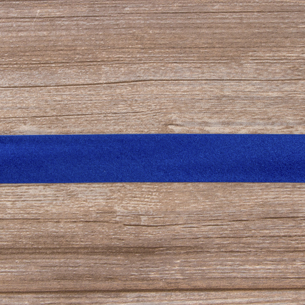 Косая бейка атласная 30 мм, 25 м, цвет 13, синий. Арт 6260-30мм-13            