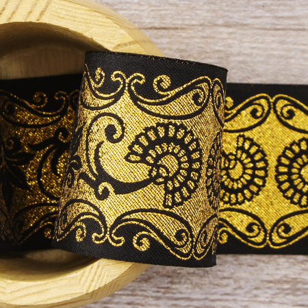 Лента жаккард SAFISA, 50 мм, 15 м, цвет 02. Арт 9124-50мм-02            