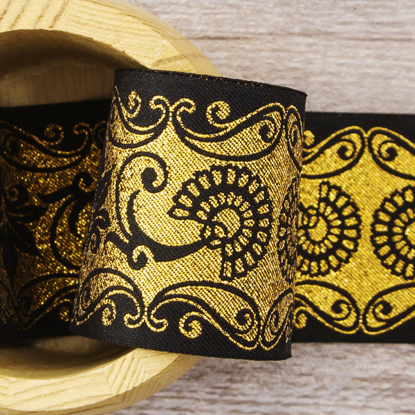 Лента жаккард SAFISA, 50 мм, 15 м, цвет 02. Арт 9124-50мм-02            