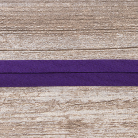 Косая бейка хлопок/полиэстер 20 мм, 25 м, цвет 129, фиолетовый. Арт 6120-20мм-129           