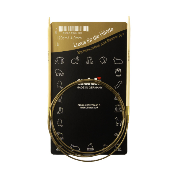 Спицы, круговые, бамбук addiNature BAMBOO №4, 120 см. Арт 555-7/4-120