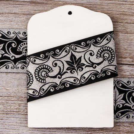 Лента жаккард SAFISA, 50 мм, 15 м, цвет 01. Арт 9124-50мм-01            