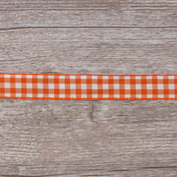 Лента с рисунком клетка SAFISA, 16(18) мм, 25 м, цвет 61, оранжевый. Арт 469-16мм-61             