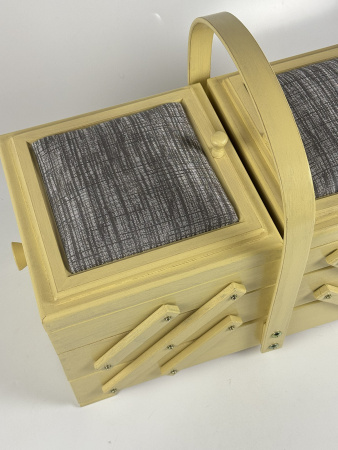 Шкатулка для рукоделия, бук, 3 этажа, светлый. Арт 31/151/1 