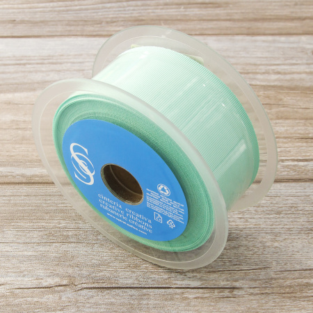 Лента репсовая SAFISA, 50 мм, 25 м, цвет 53 ментоловый. Арт 350-50мм-53