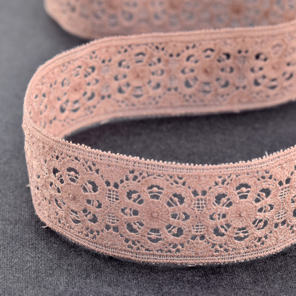 Гипюр, 41 мм, цвет розовый. Арт K048/F3