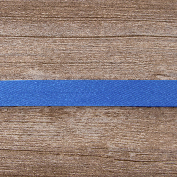 Косая бейка атласная 20 мм, 25 м, цвет 42, темно-голубой. Арт 6260-20мм-42            