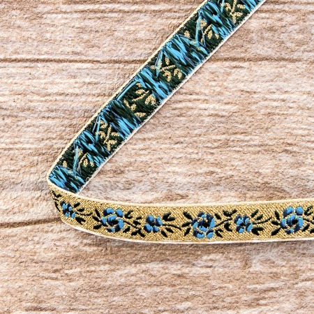 Лента жаккардовая с люрексом SAFISA, 10 мм, 15 м, цвет 02. Арт 9212-10мм-02