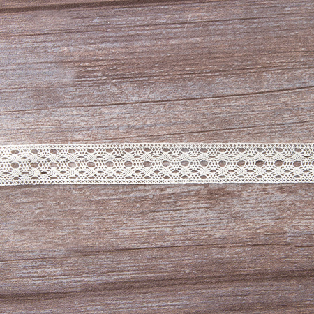 Мерсеризованное хлопковое кружево, 26 мм, шампань. Арт 2131/72