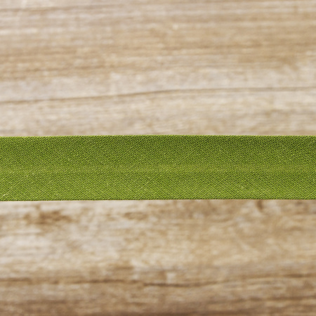 Косая бейка хлопок/полиэстер 20 мм, 25 м, цвет 26, хаки темный. Арт 6120-20мм-26            