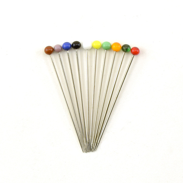 Булавки портновские со стеклянными головками, 34 мм, 95 шт, разноцветные. Арт 679
