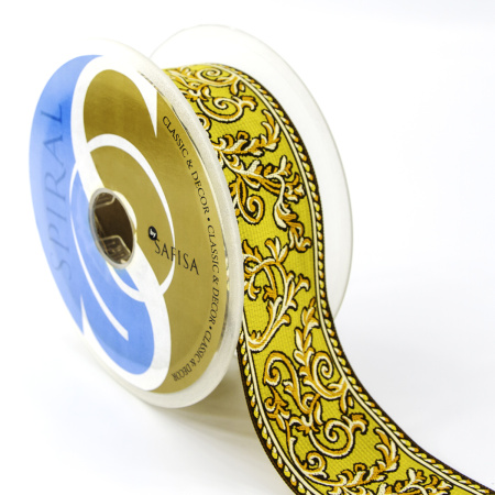 Лента жаккард SAFISA, 50 мм, 15 м, цвет 02. Арт 9113-50мм-02            