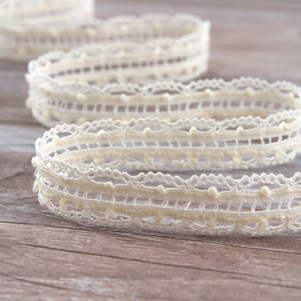 Мерсеризованное хлопковое кружево, 22 мм, шампань. Арт 2151/72