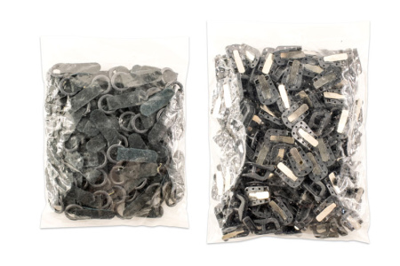 Крючки шубные, крючки+петли, 100 шт, цвет темно-серый. Арт +402M+R.DKGREY