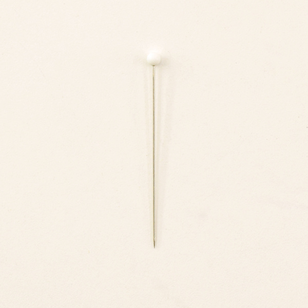 Булавки портновские особо тонкие со стеклянными головками, 41 мм, 100 шт, цвет белый. Арт 674
