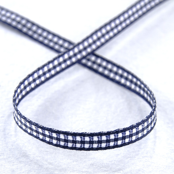 Лента с рисунком клетка SAFISA, 6 мм, 25 м, цвет 15, темно-синий. Арт 466-06мм-15             