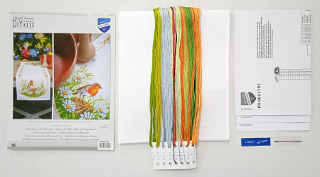 Набор для вышивания дорожки "Малиновка и маргаритки". Арт PN-0021791