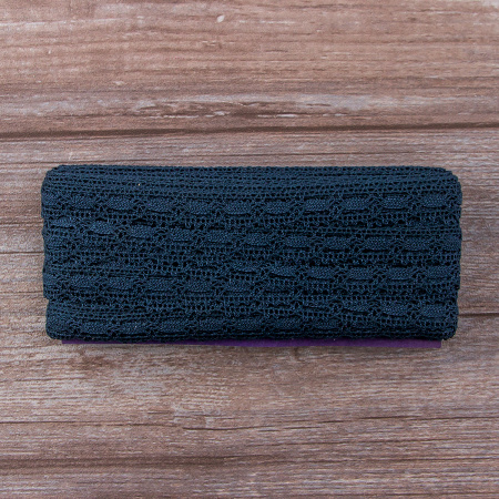 Мерсеризованное хлопковое кружево, 15 мм, цвет серо-синий. Арт 1798/75                 