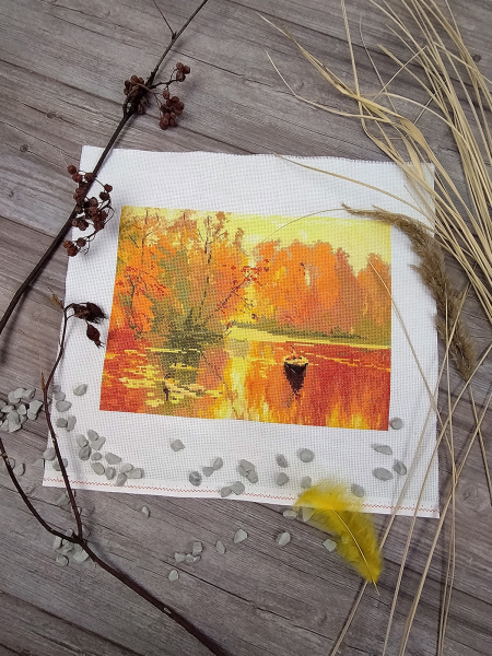 Набор для вышивания  "Осень.Рыбалка". Арт 02.012.10