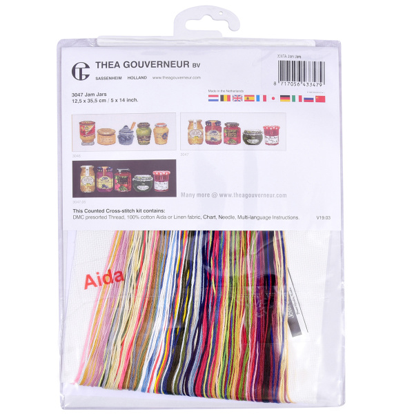 Набор для вышивания "Баночки с джемом", канва аида 18 ct. Арт 3047A                   