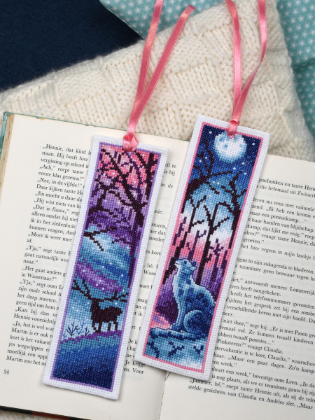 Набор для вышивания закладки "Кот и олень" . Арт PN-0202217