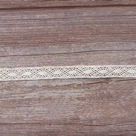 Мерсеризованное хлопковое кружево, 16 мм, шампань. Арт 2109/72