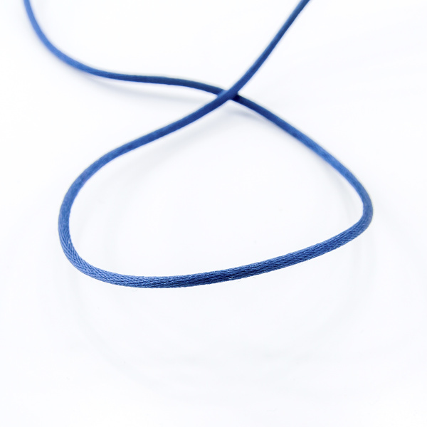 Шнур атласный мини-рулон, 2 мм, 4,5 м, цвет 15, синий-темный. Арт P00462-2мм-15           